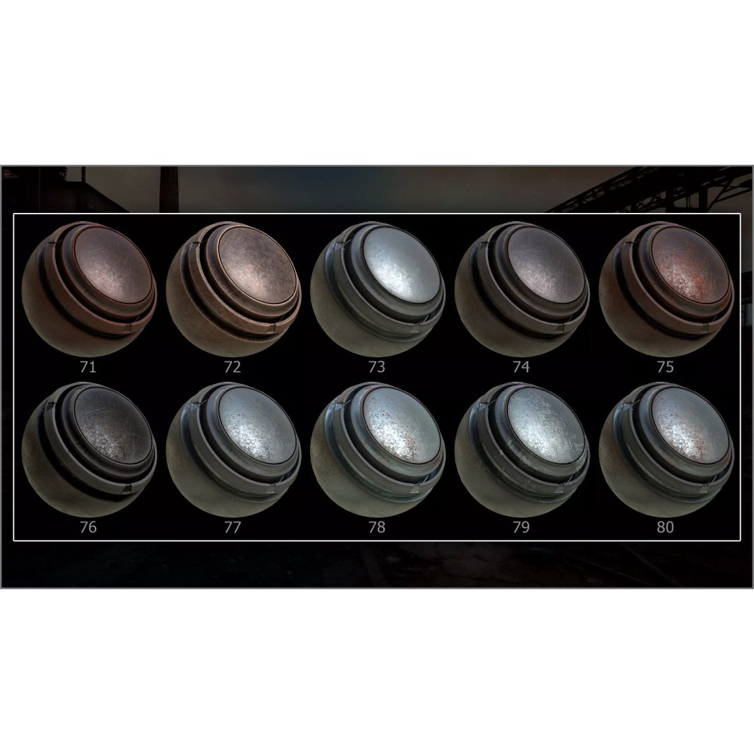 Rusty and Damaged Metal 3D Model – 100 Smart Materials for Substance Painter - View 12
