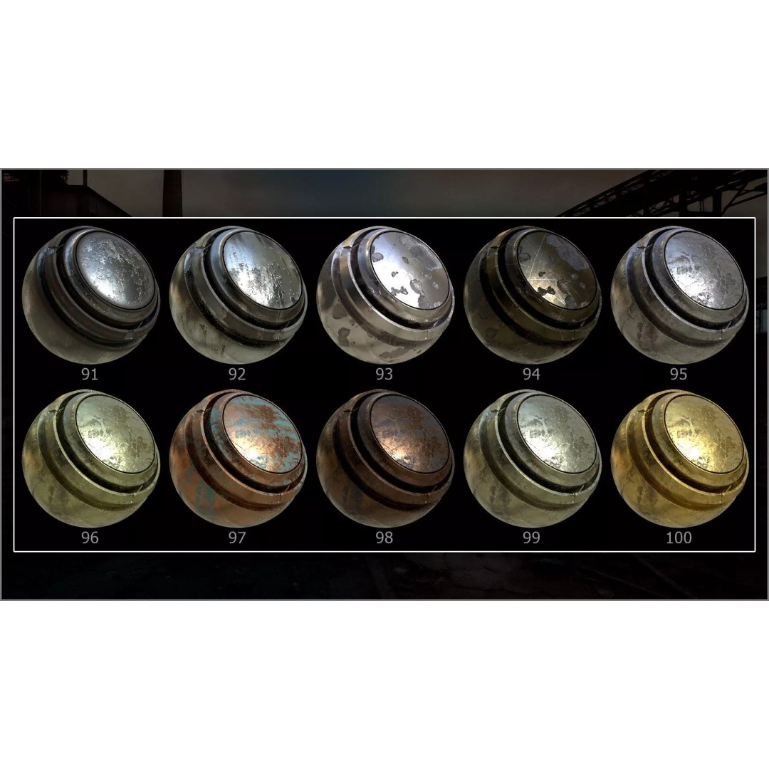 Rusty and Damaged Metal 3D Model – 100 Smart Materials for Substance Painter - View 14