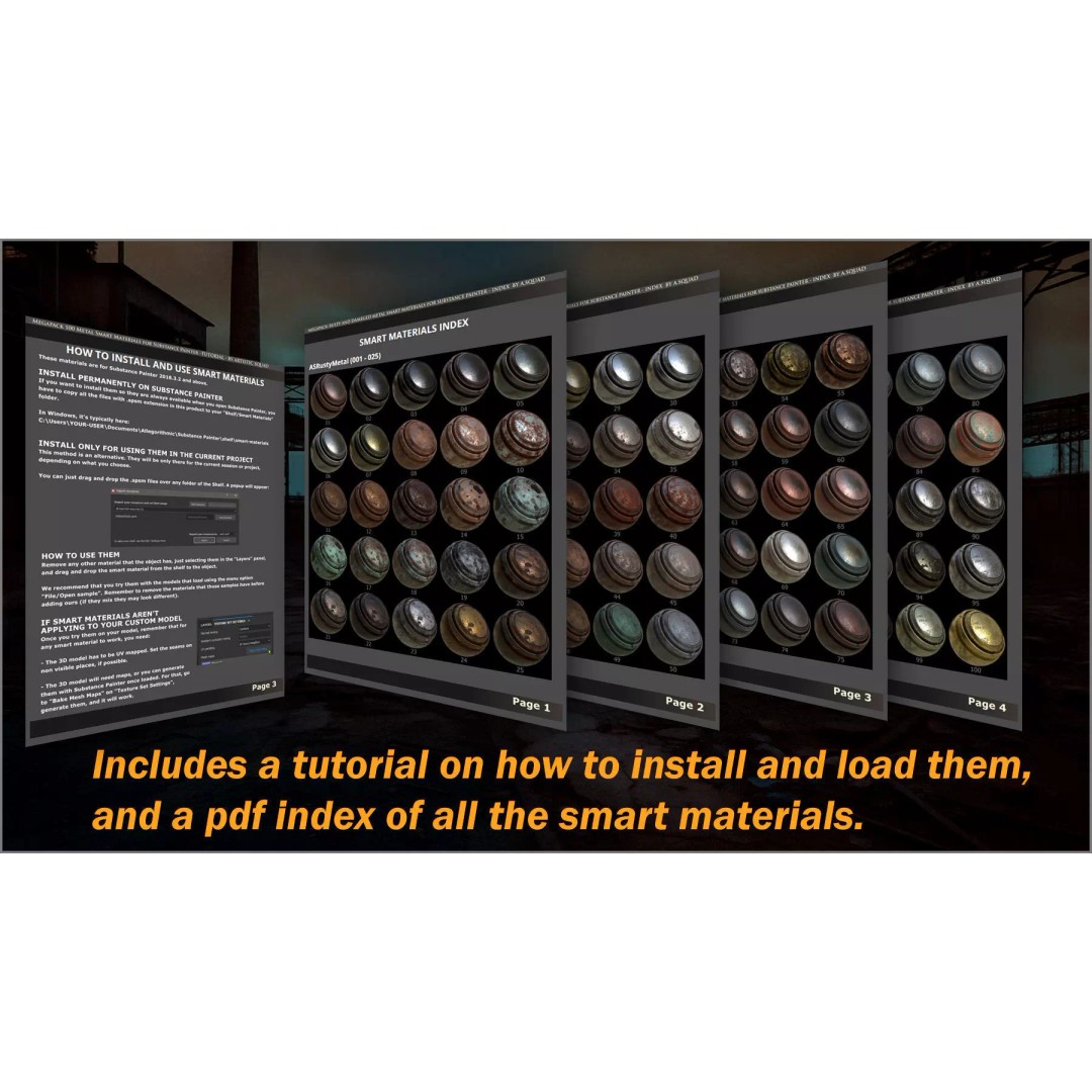 Rusty and Damaged Metal 3D Model – 100 Smart Materials for Substance Painter - View 15