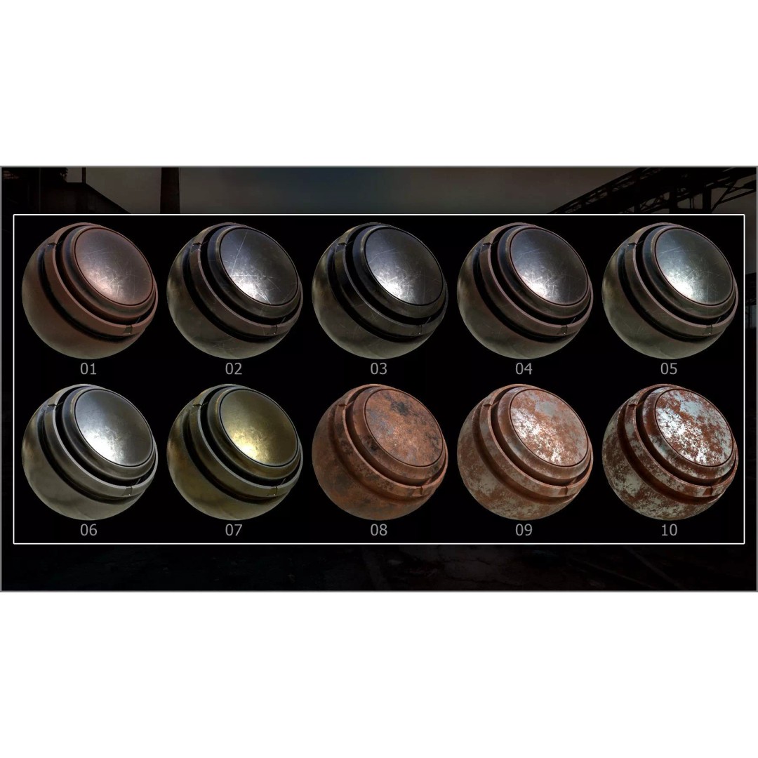 Rusty and Damaged Metal 3D Model – 100 Smart Materials for Substance Painter - View 5