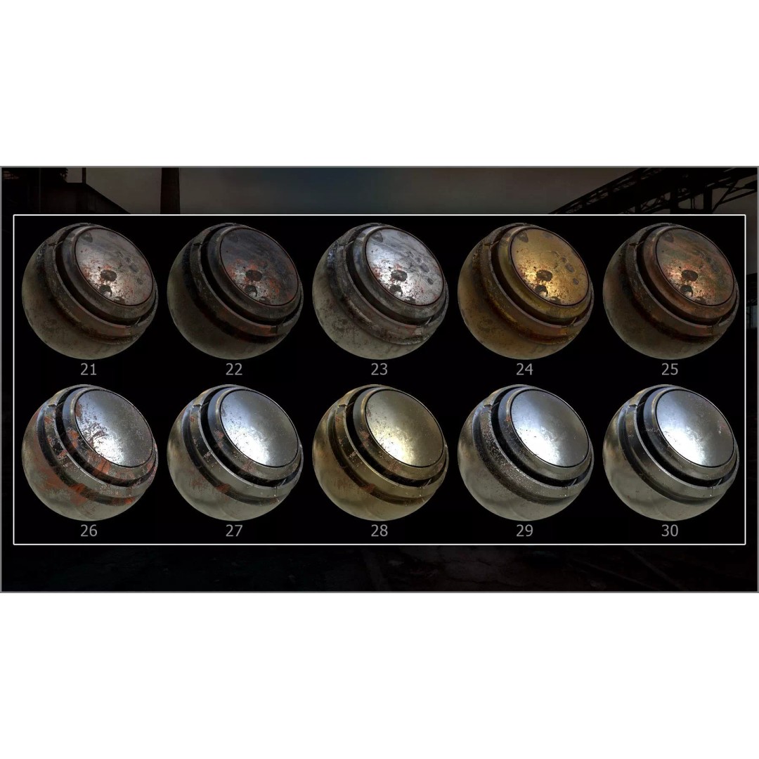 Rusty and Damaged Metal 3D Model – 100 Smart Materials for Substance Painter - View 7