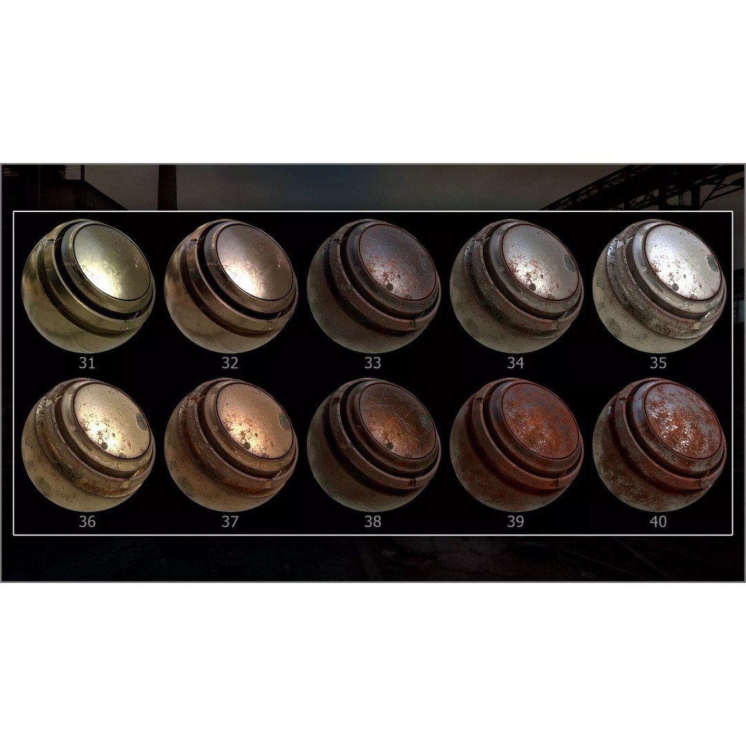 Rusty and Damaged Metal 3D Model – 100 Smart Materials for Substance Painter - View 8