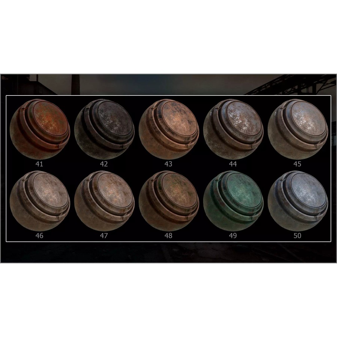 Rusty and Damaged Metal 3D Model – 100 Smart Materials for Substance Painter - View 9