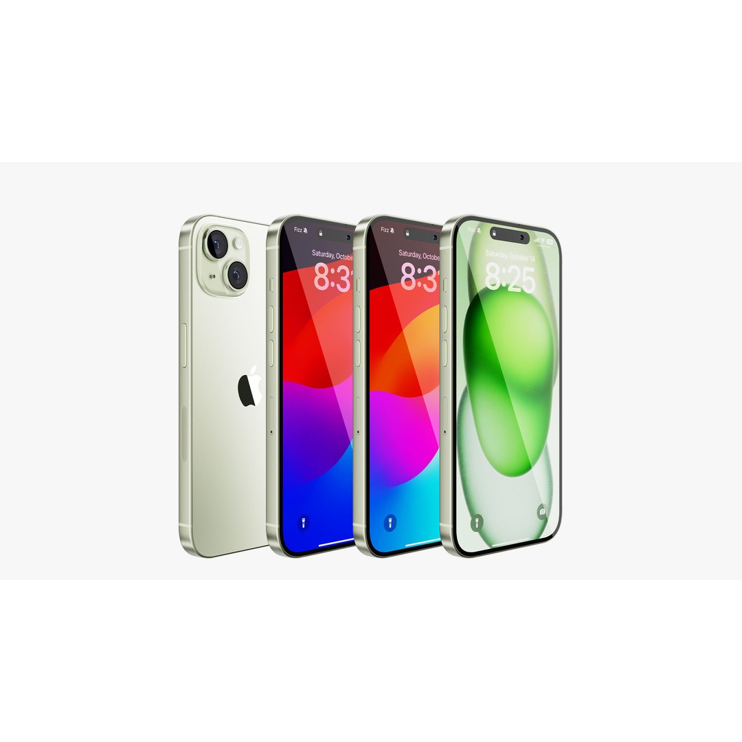 Apple iPhone 15 Green 3D Model – High Poly PBR Asset, FBX & OBJ - View 3