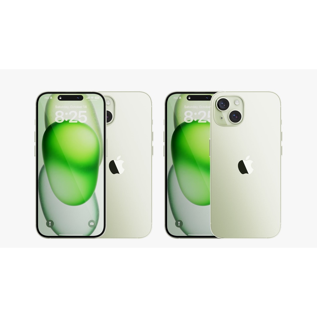 Apple iPhone 15 Green 3D Model – High Poly PBR Asset, FBX & OBJ - View 5