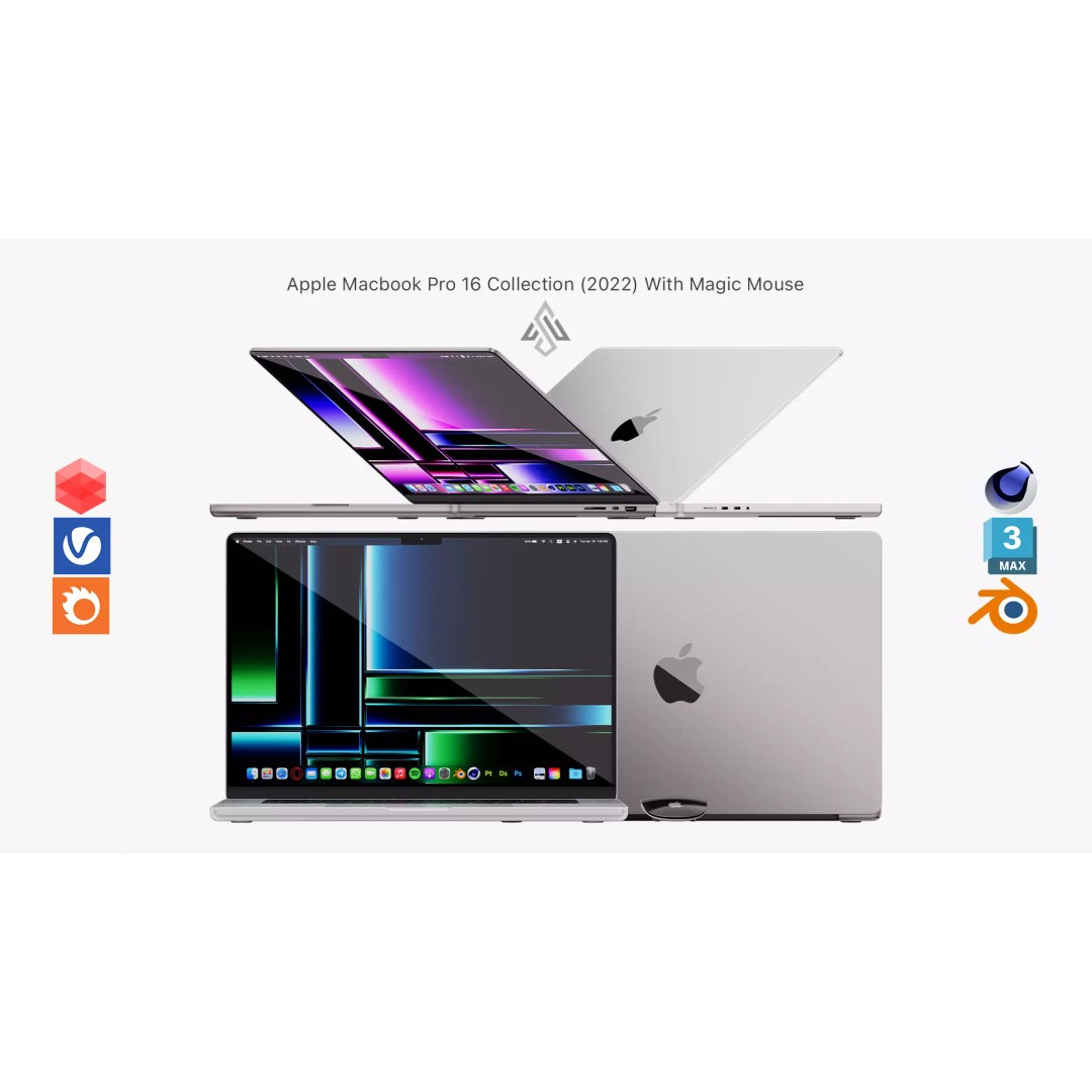 Apple MacBook Pro 16 3D Model – High Detail PBR Asset, FBX & OBJ - View 2