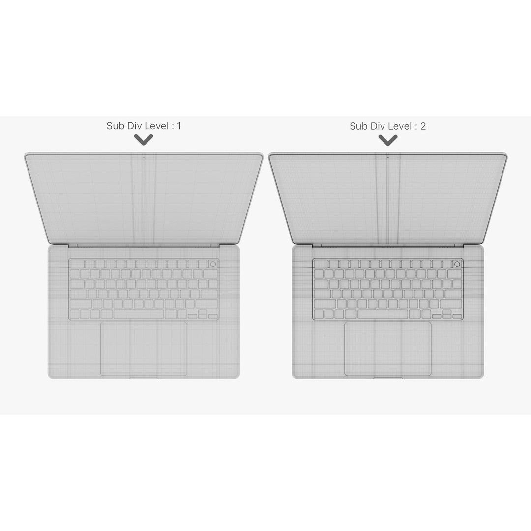 Apple MacBook Pro 16 3D Model – High Detail PBR Asset, FBX & OBJ - View 33