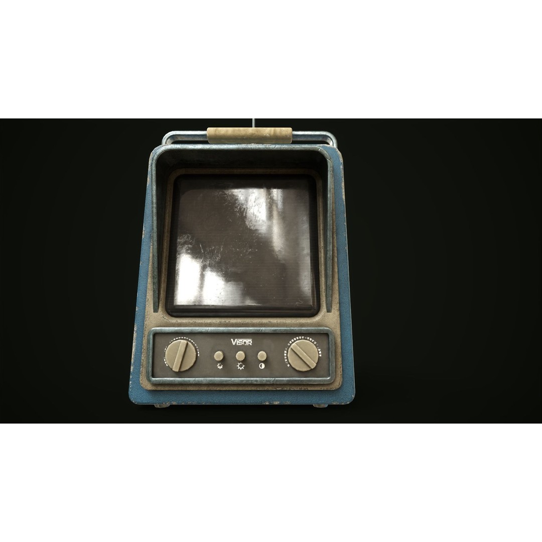 Retro TV 3D Model – Low Poly Game Ready Asset, FBX, Blender - View 10
