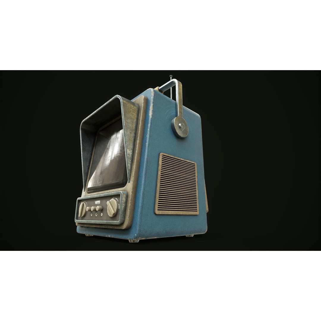 Retro TV 3D Model – Low Poly Game Ready Asset, FBX, Blender - View 11