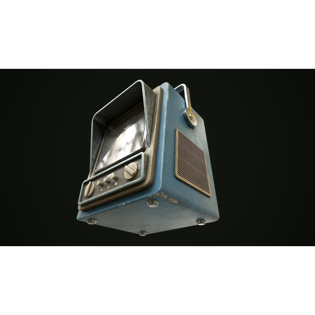 Retro TV 3D Model – Low Poly Game Ready Asset, FBX, Blender - View 12