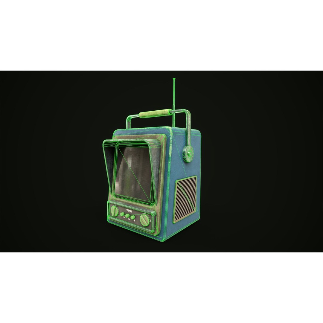 Retro TV 3D Model – Low Poly Game Ready Asset, FBX, Blender - View 13