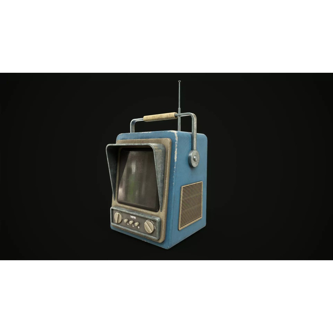 Retro TV 3D Model – Low Poly Game Ready Asset, FBX, Blender - View 2
