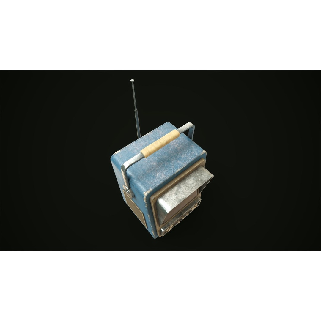 Retro TV 3D Model – Low Poly Game Ready Asset, FBX, Blender - View 9