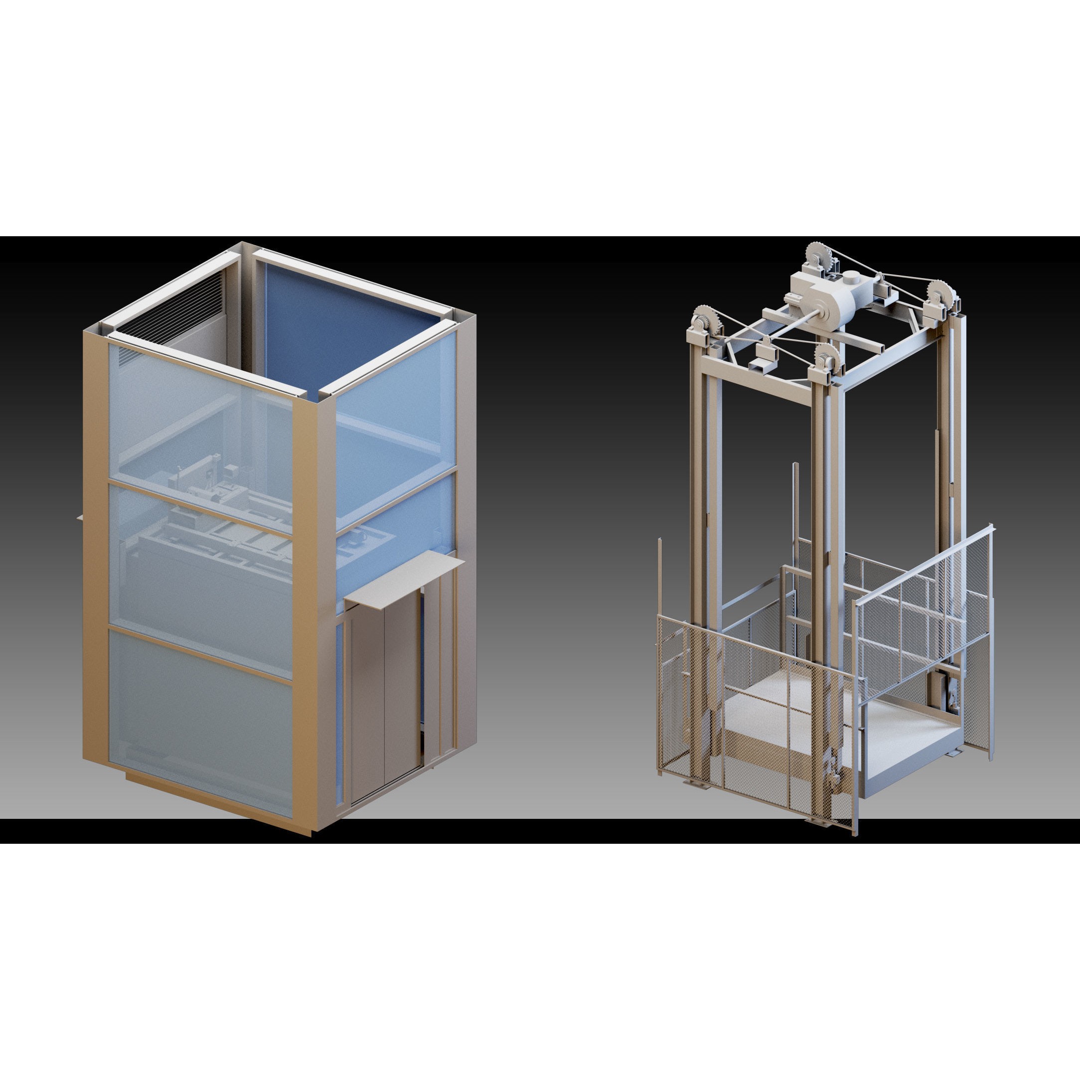 Elevators and Escalators - High-Detail 3D Model