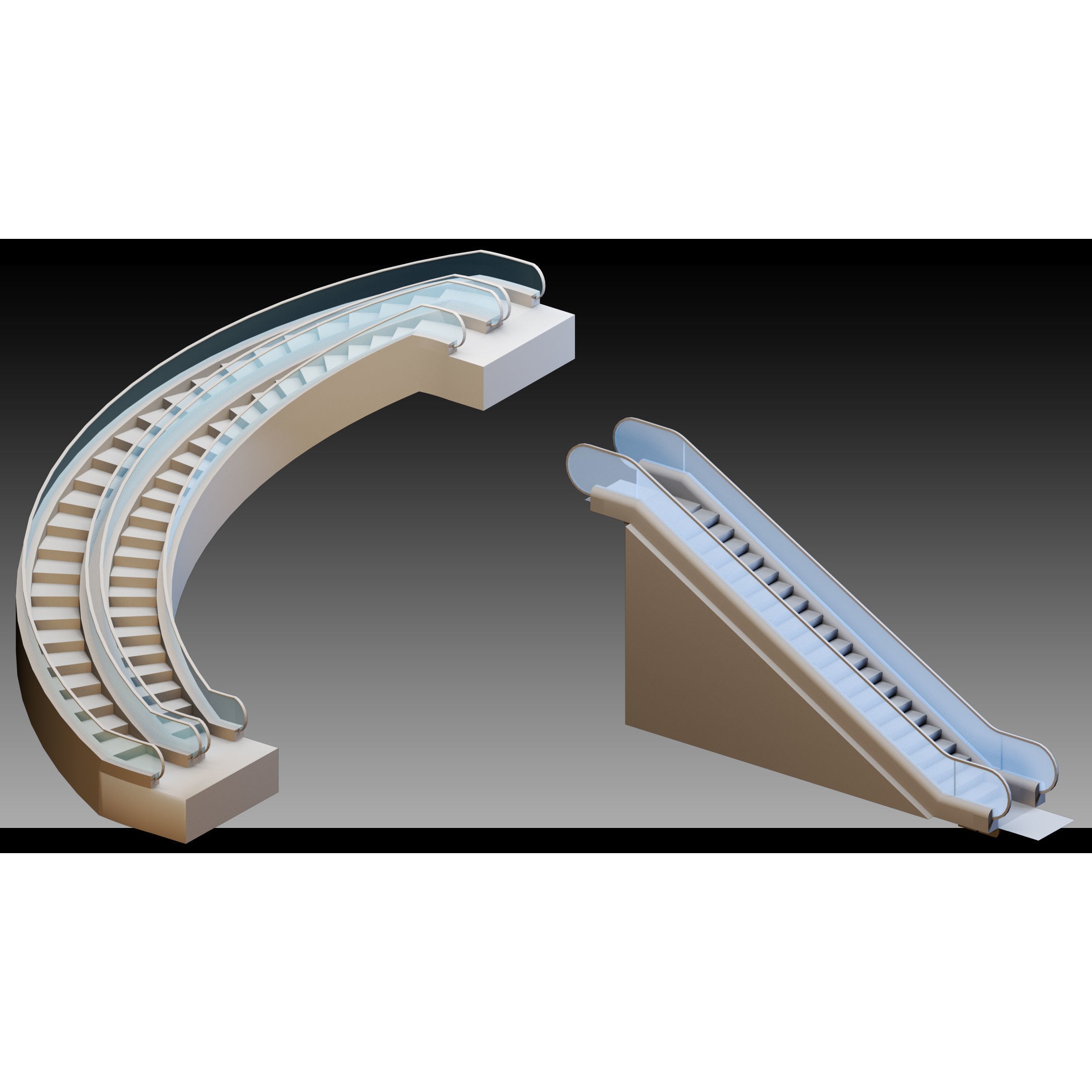 Elevators and Escalators - High-Detail 3D Model - View 10