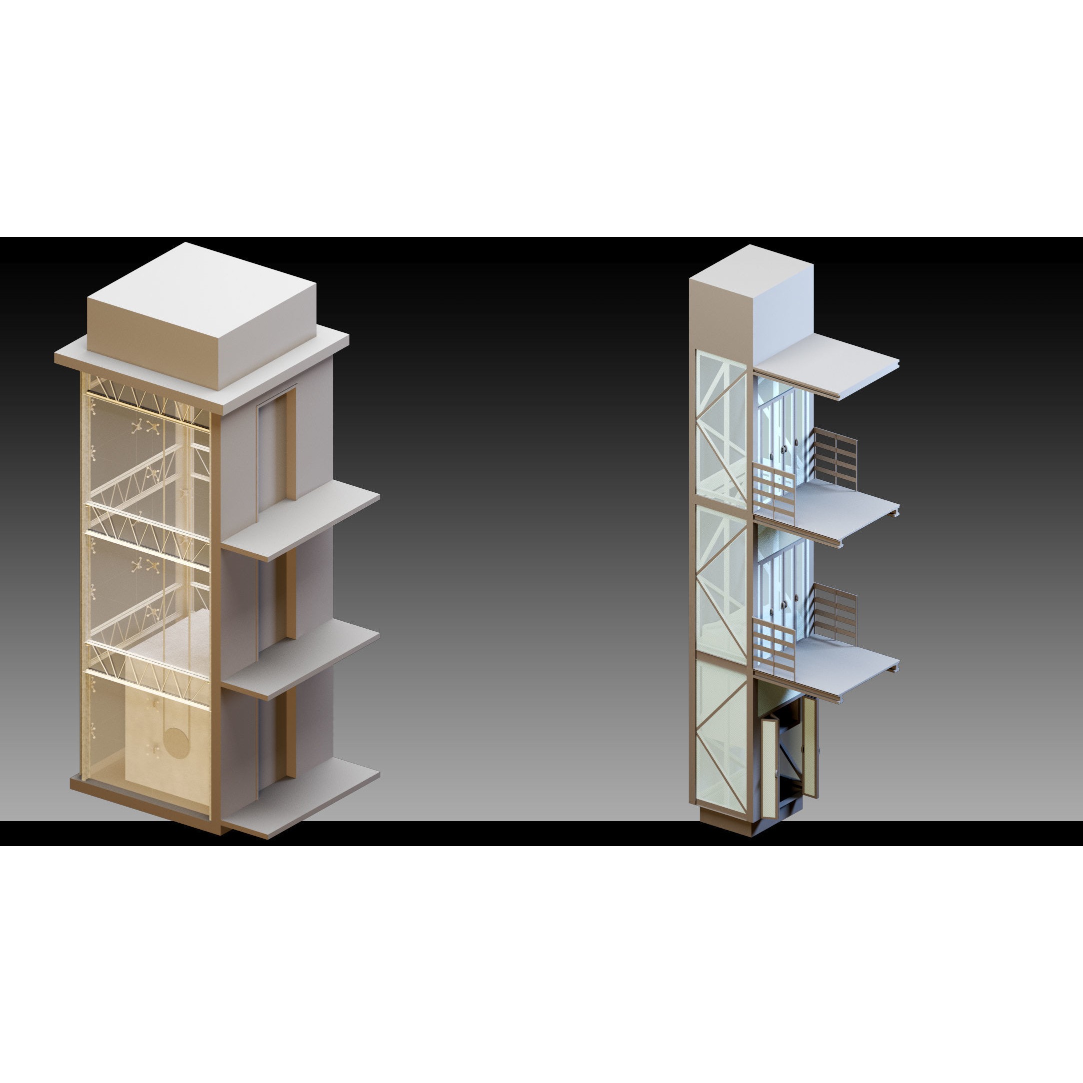 Elevators and Escalators - High-Detail 3D Model - View 16