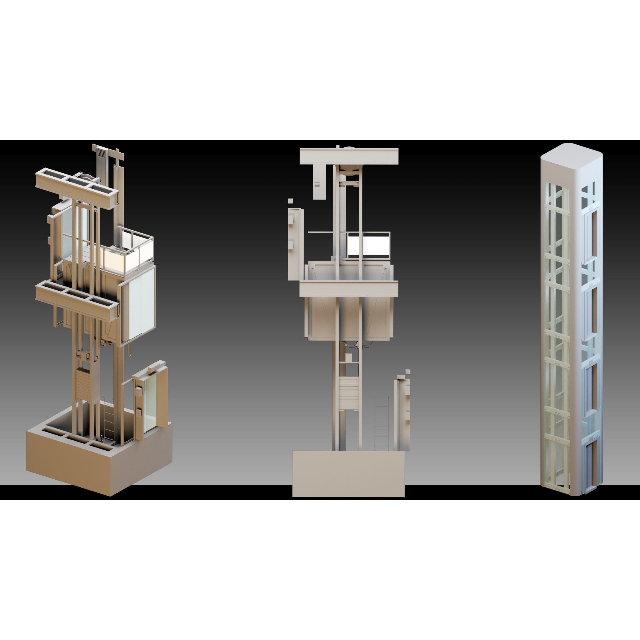 Elevators and Escalators - High-Detail 3D Model - View 17