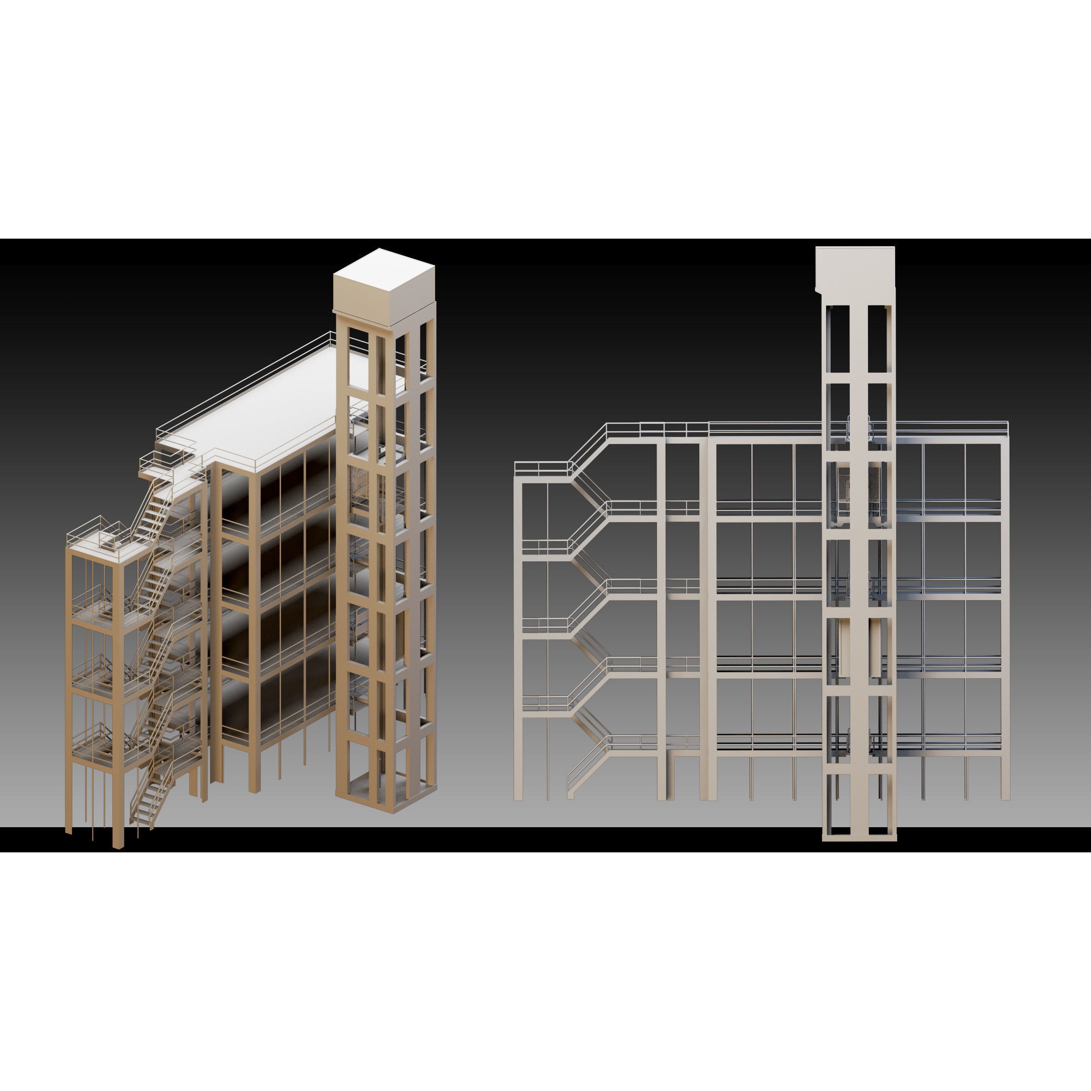 Elevators and Escalators - High-Detail 3D Model - View 18