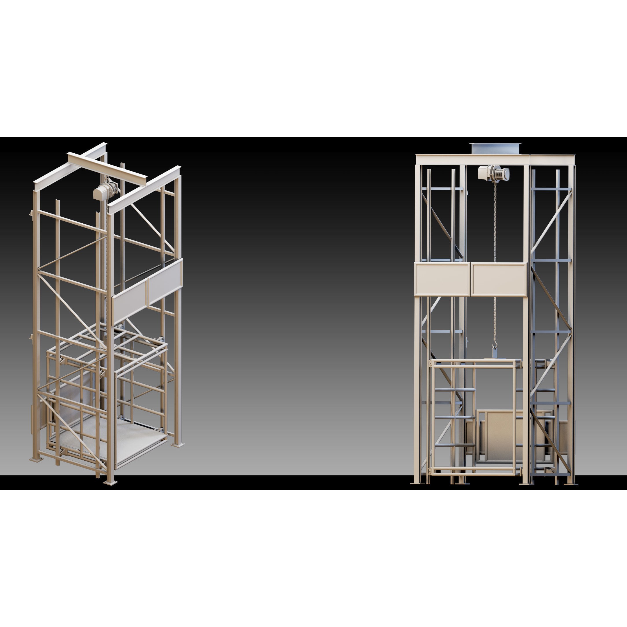 Elevators and Escalators - High-Detail 3D Model - View 3