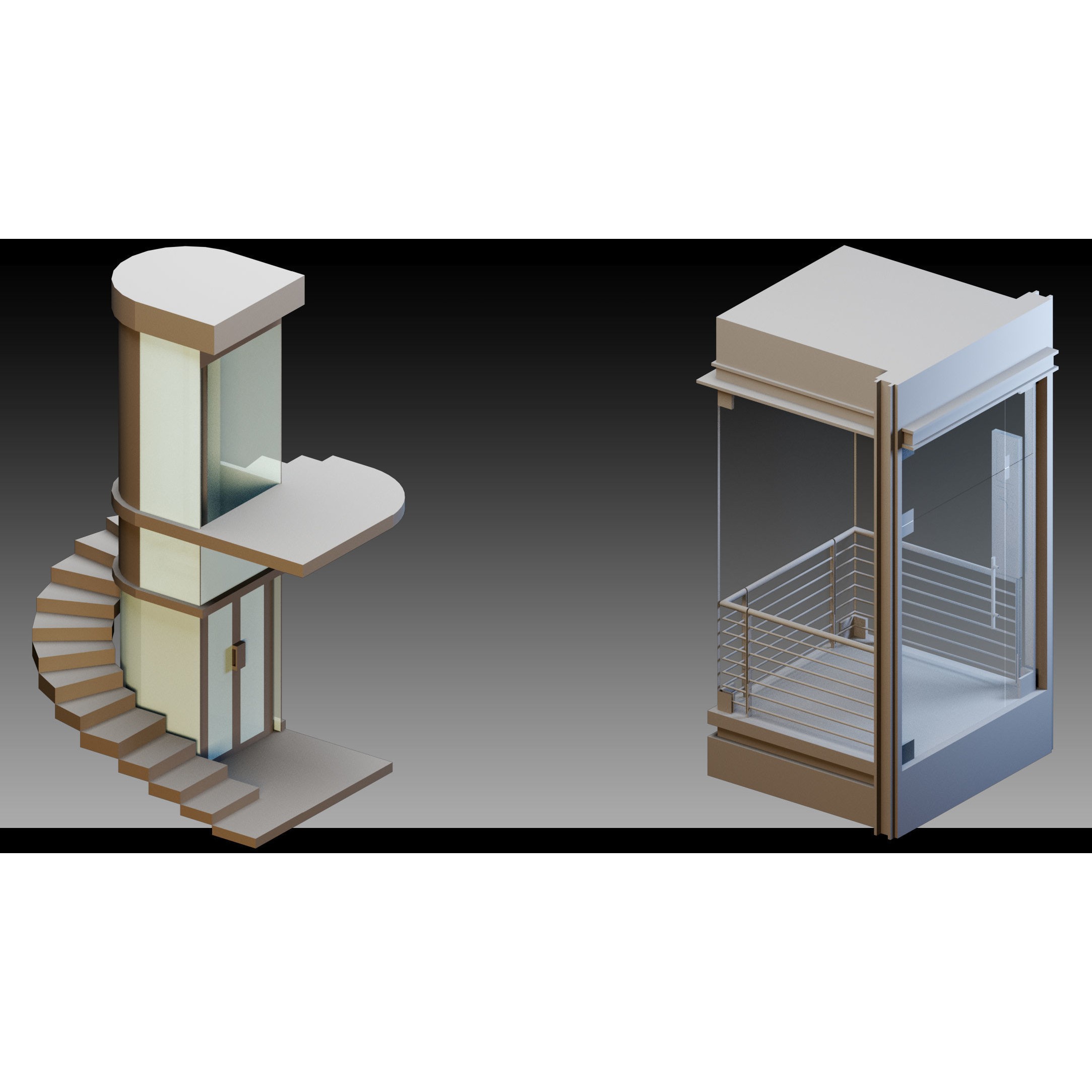 Elevators and Escalators - High-Detail 3D Model - View 5