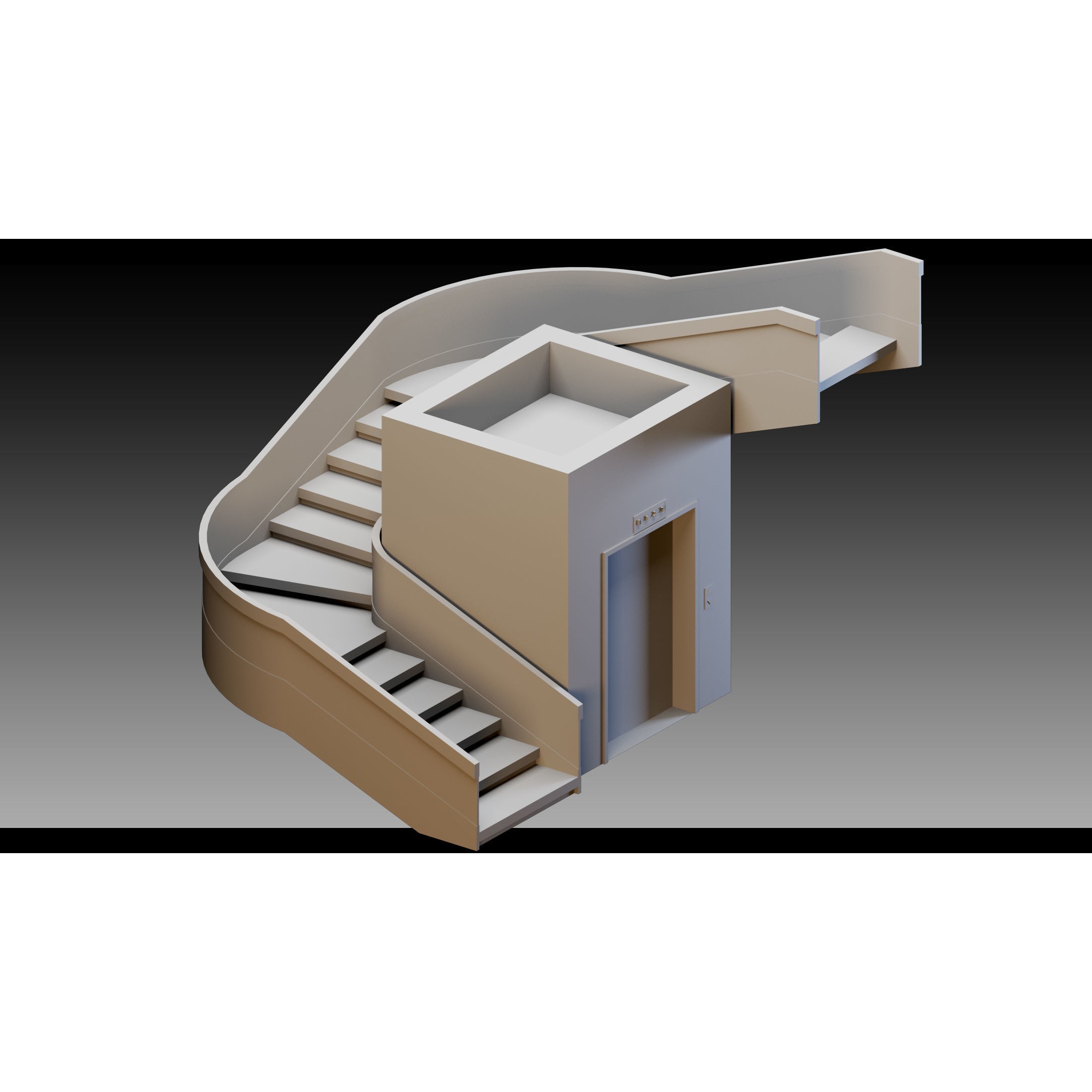Elevators and Escalators - High-Detail 3D Model - View 6