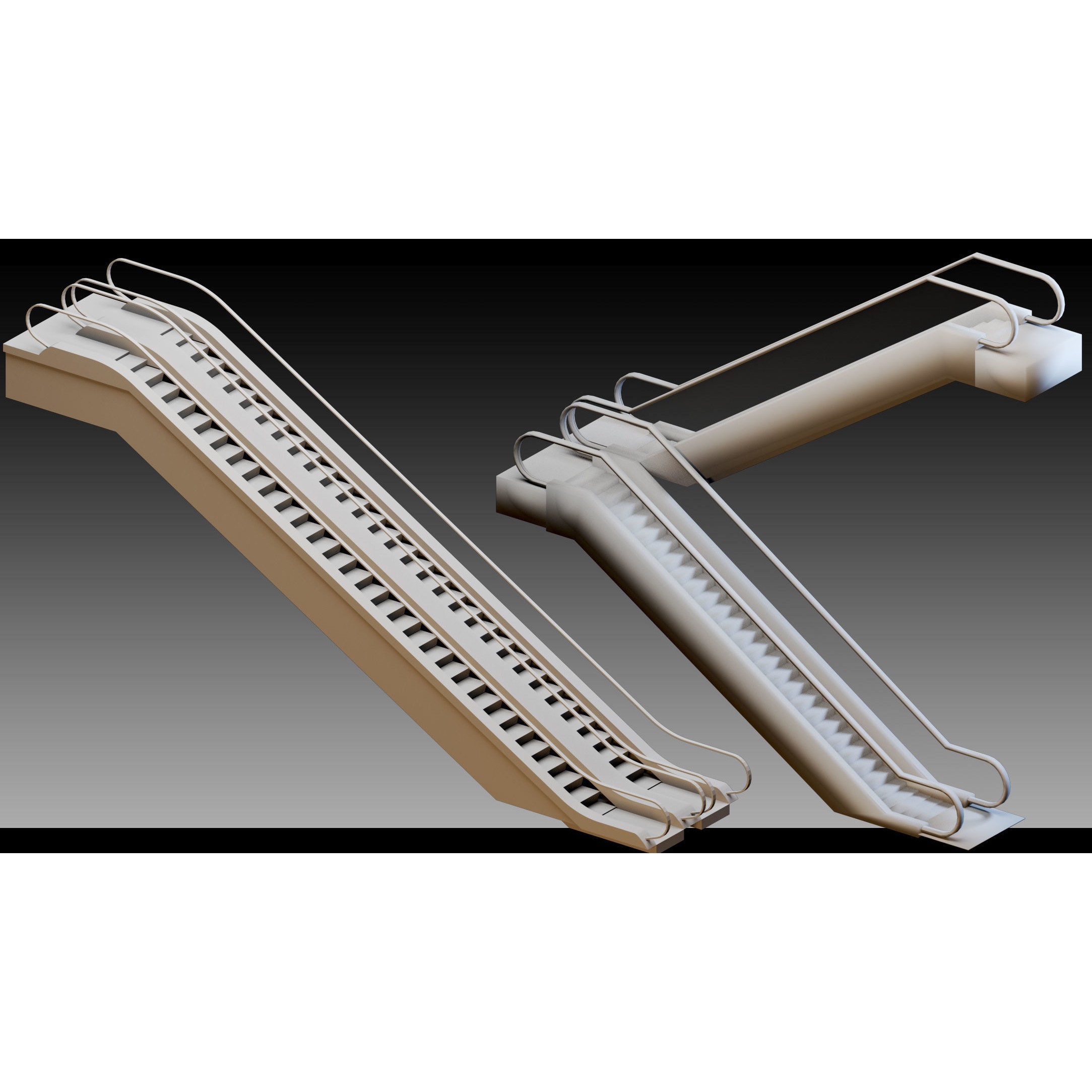 Elevators and Escalators - High-Detail 3D Model - View 7