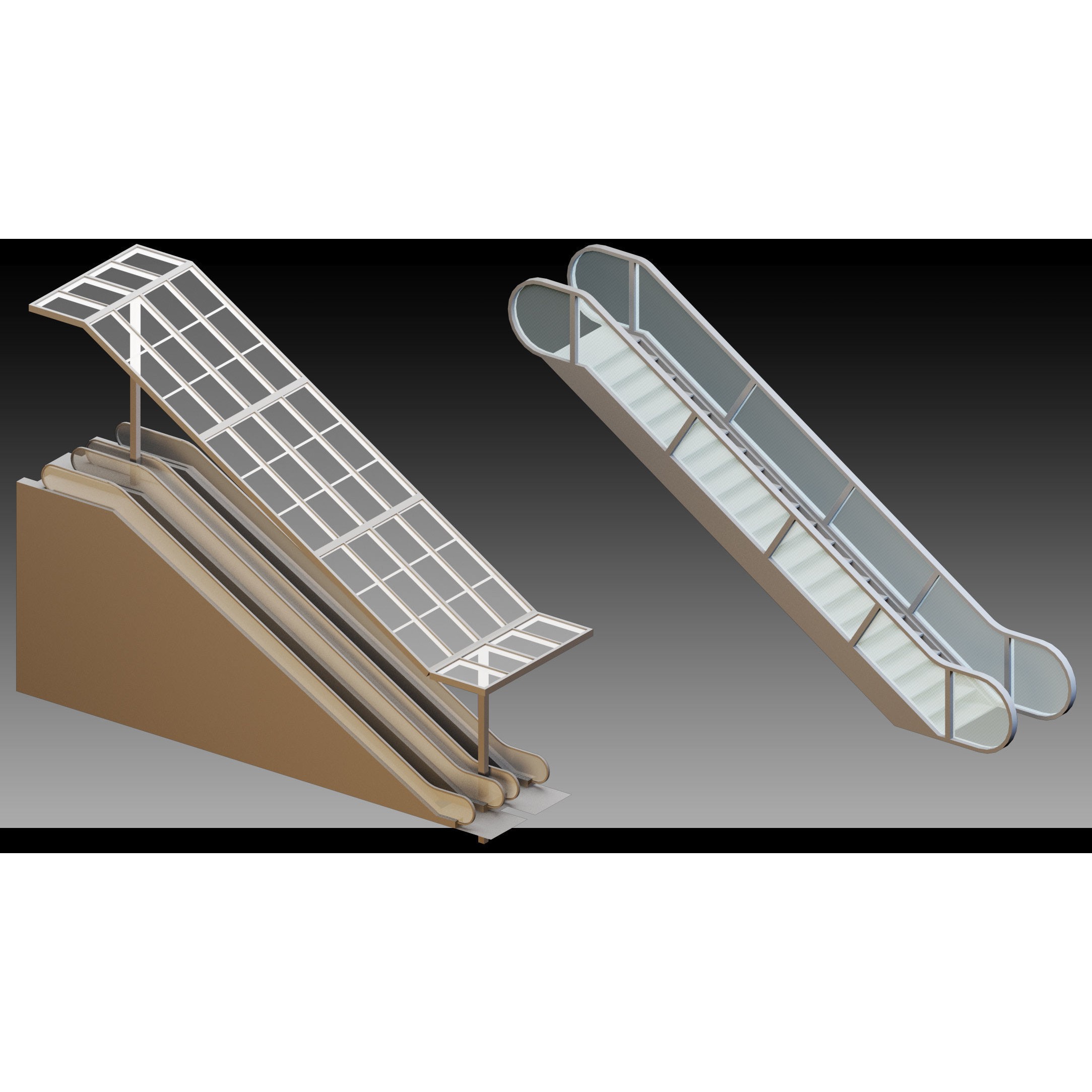 Elevators and Escalators - High-Detail 3D Model - View 8