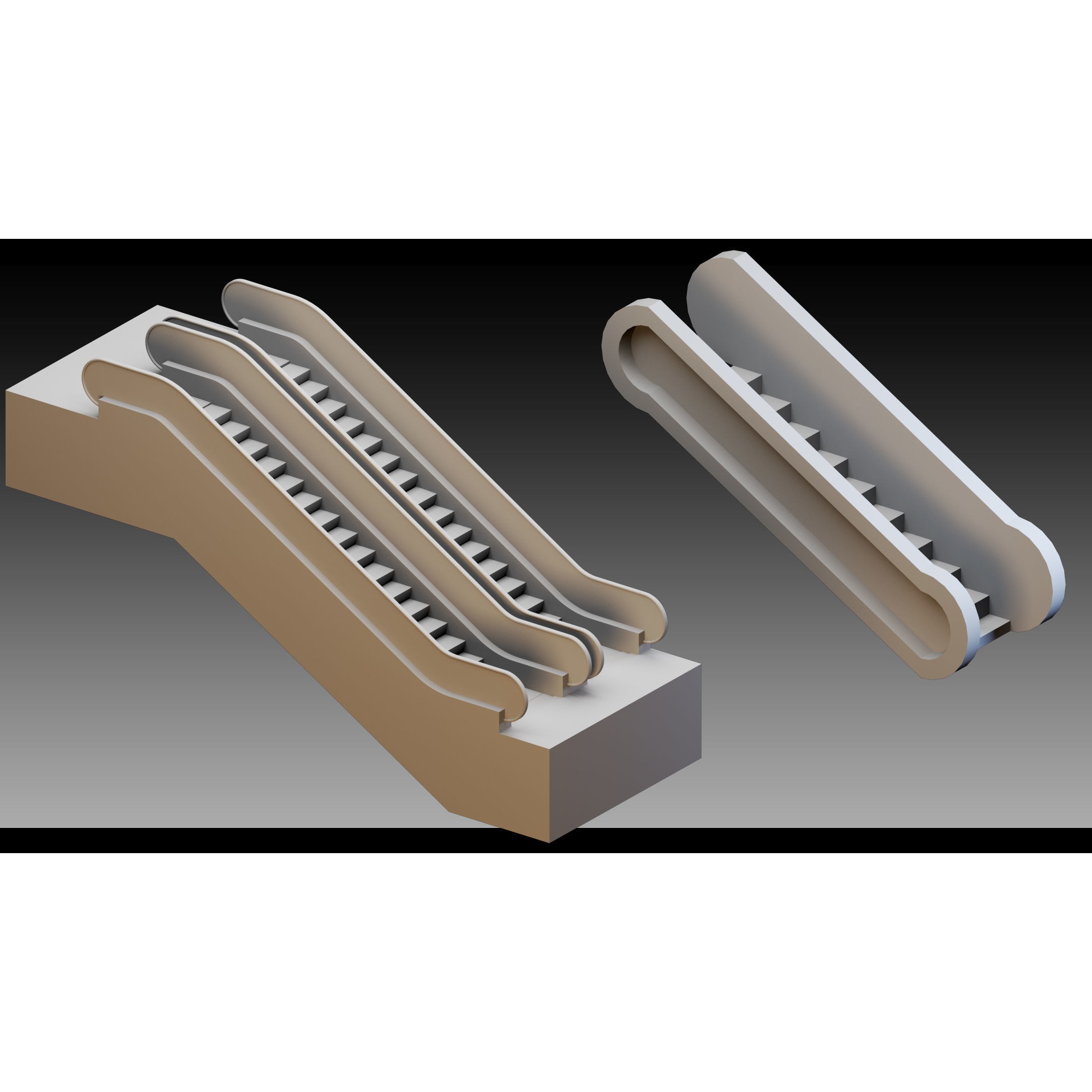 Elevators and Escalators - High-Detail 3D Model - View 9