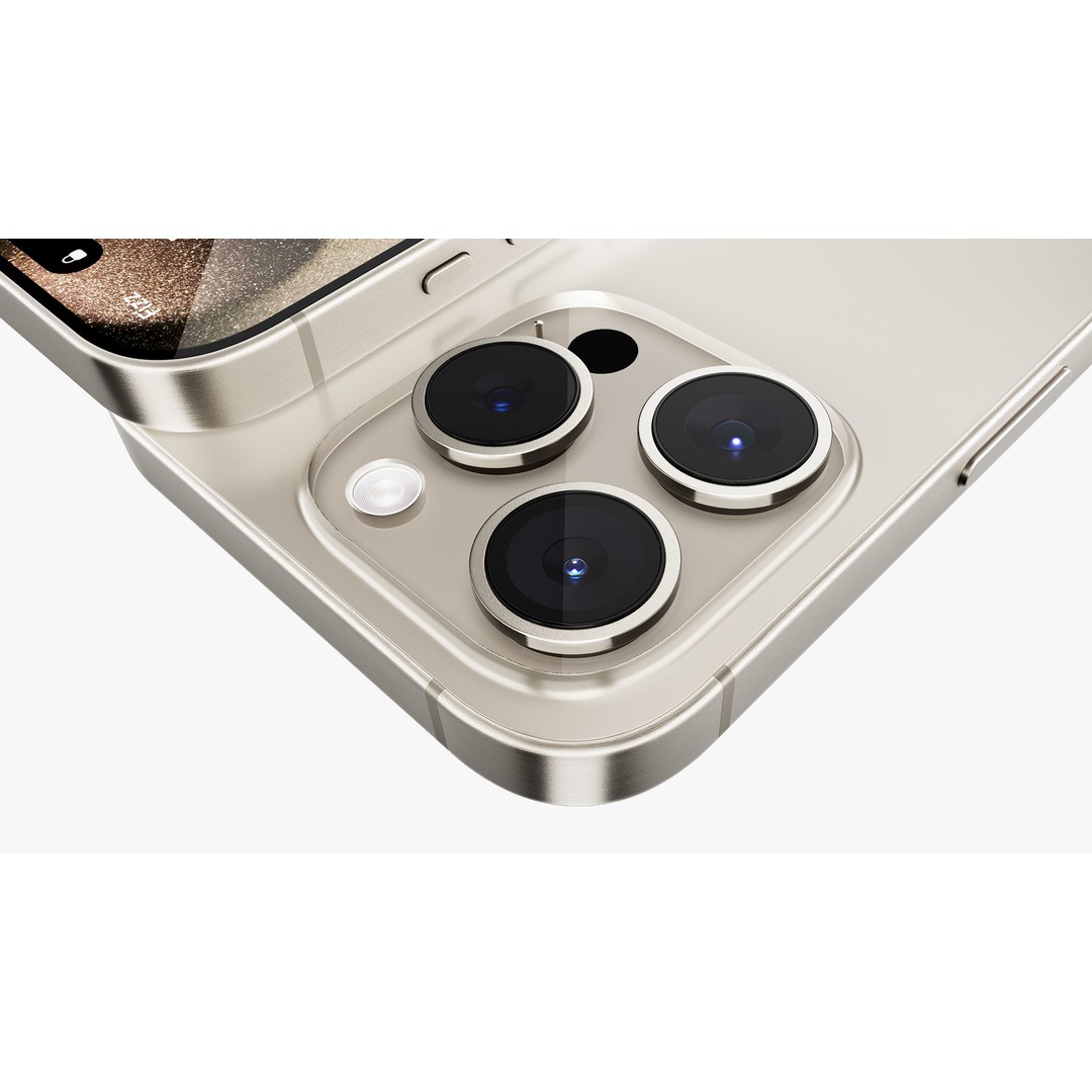 Apple iPhone 15 Pro 3D Model – High Poly Natural Titanium, PBR Textures - View 13