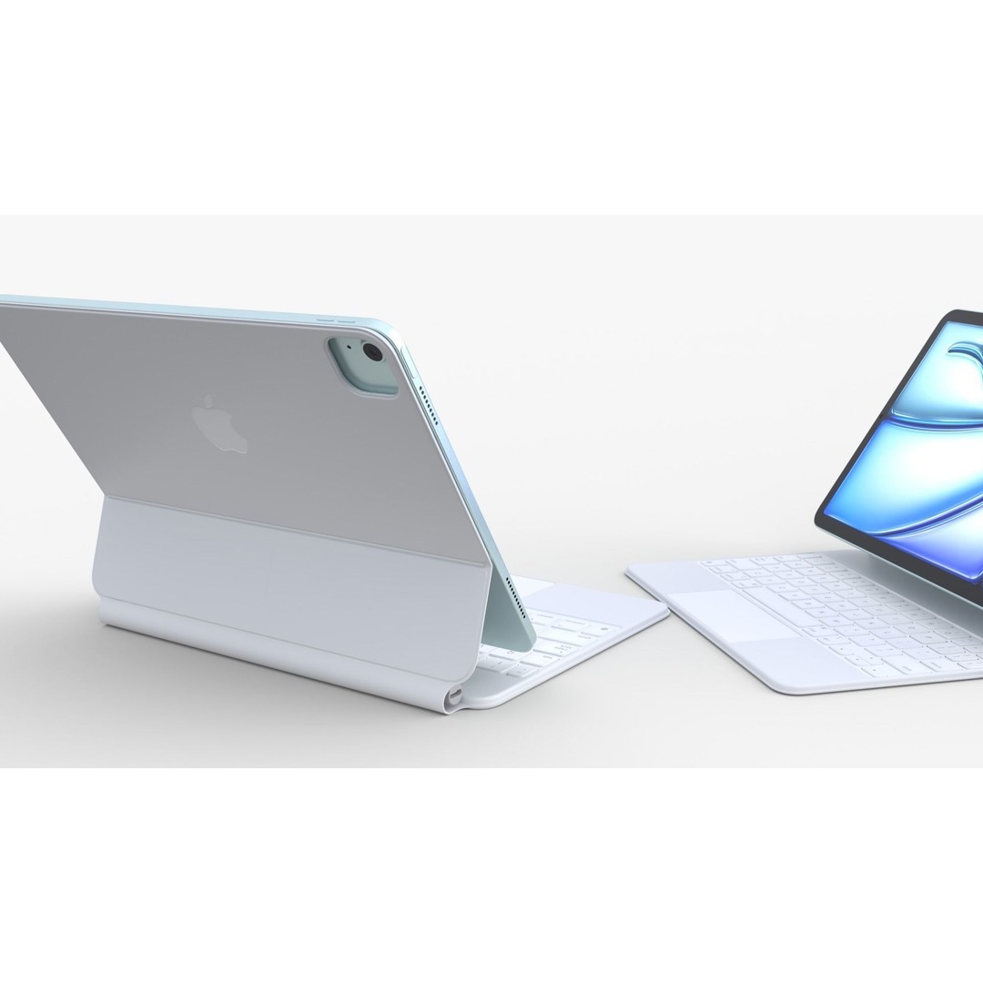 Apple iPad Air 2024 3D Model – Blue Collection with Magic Keyboard & Pencil - View 5
