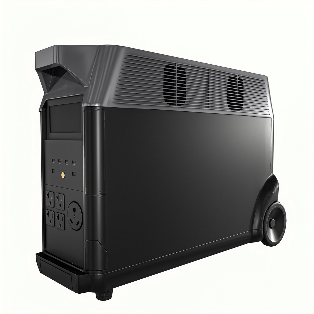Portable Battery with Solar Panel 3D Model – Low Poly Game Asset, PBR - View 6
