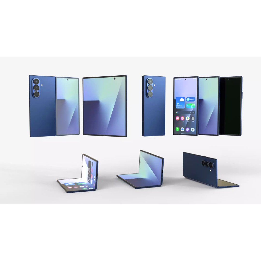 Samsung Galaxy Z Fold 7 3D Model – Rigged Animated Phone, FBX/Blender - View 2