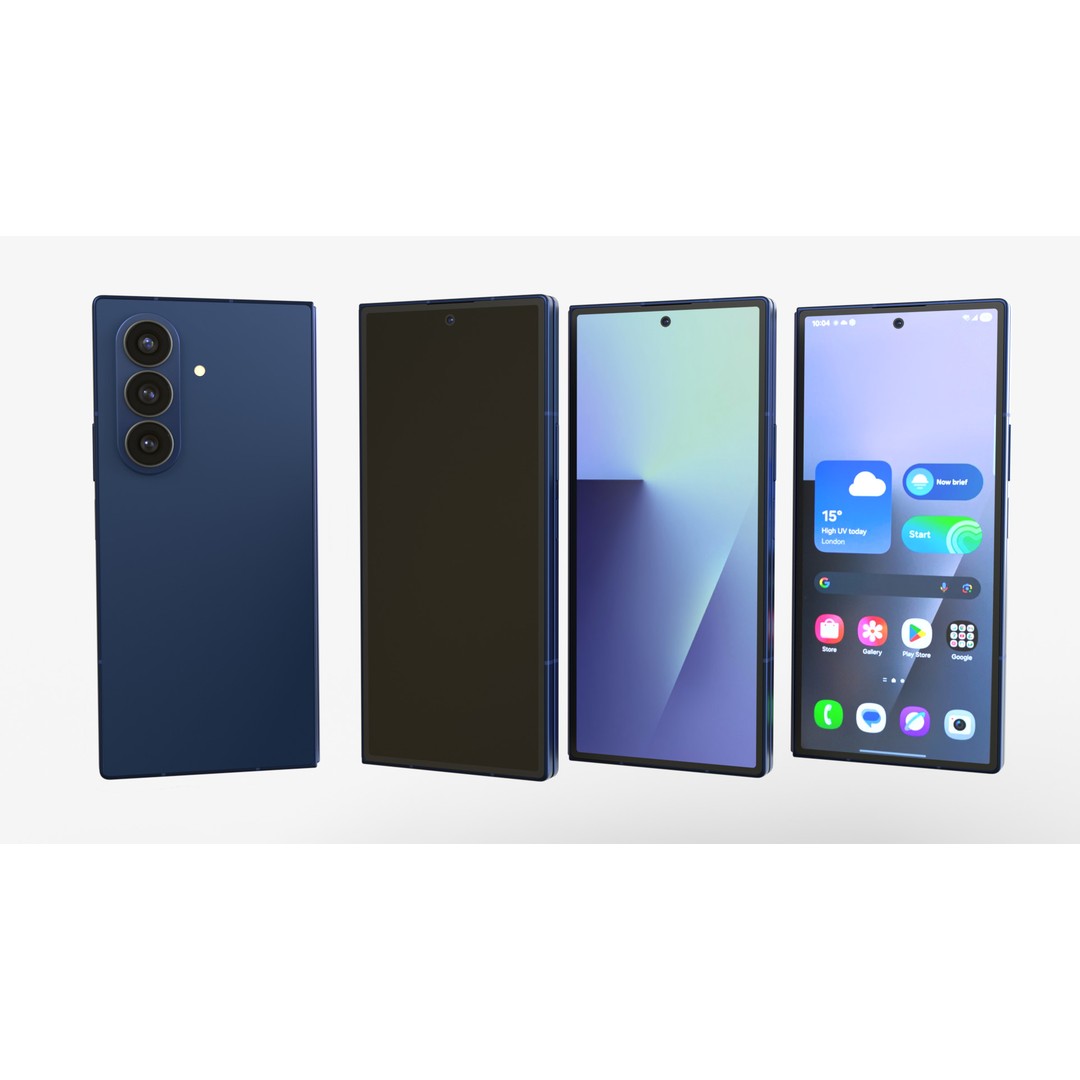Samsung Galaxy Z Fold 7 3D Model – Rigged Animated Phone, FBX/Blender - View 3