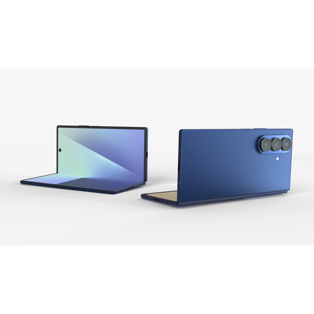 Samsung Galaxy Z Fold 7 3D Model – Rigged Animated Phone, FBX/Blender - View 4