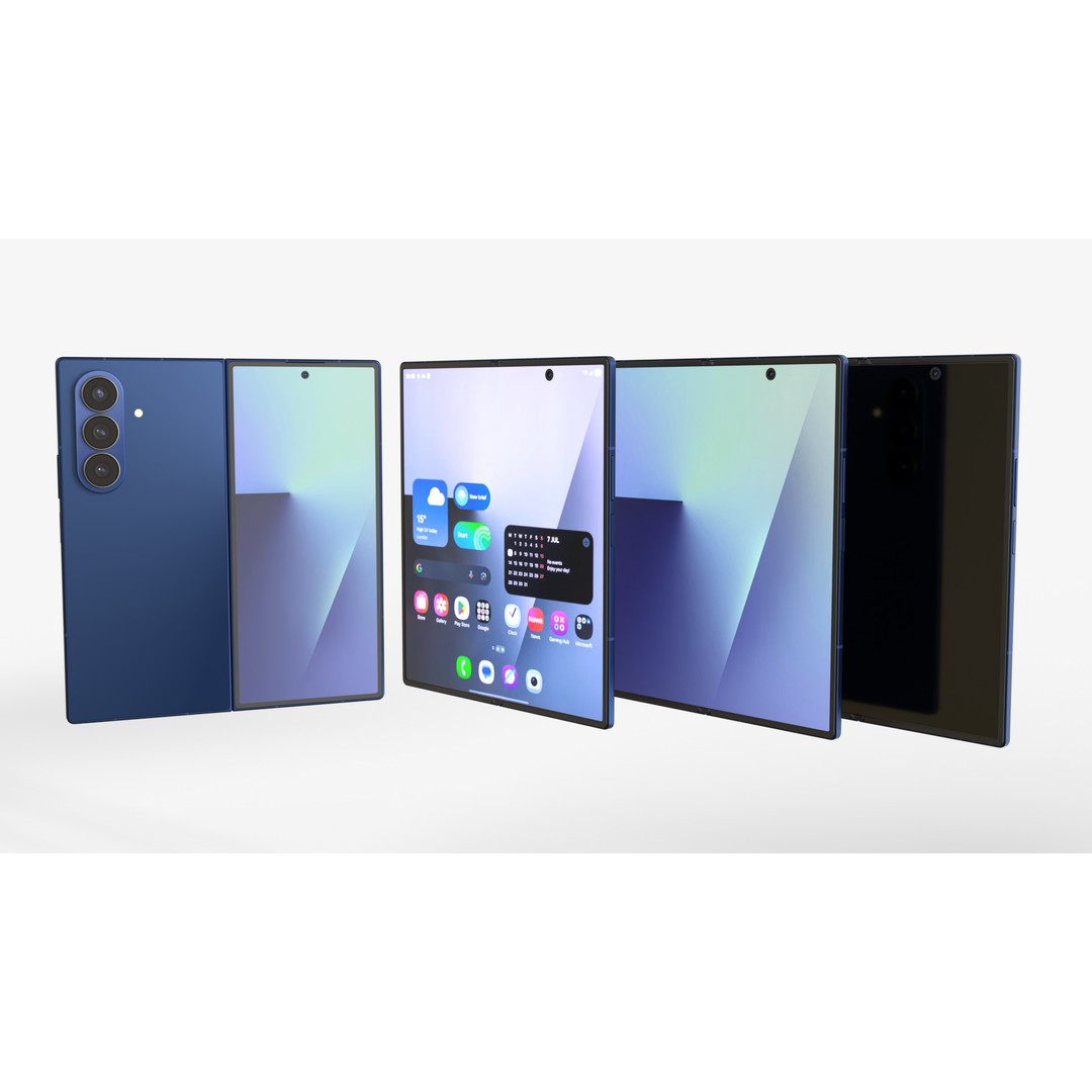 Samsung Galaxy Z Fold 7 3D Model – Rigged Animated Phone, FBX/Blender - View 5