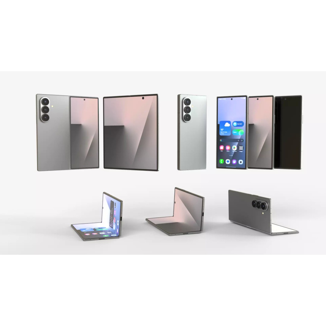 Samsung Galaxy Z Fold 7 3D Model – Rigged PBR Asset, FBX, Blender - View 2