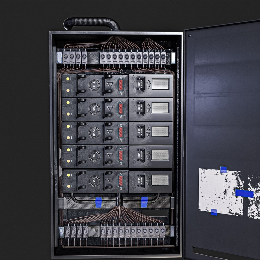 Electric Fuse Box 3D Model – Low Poly PBR Game Asset, FBX - View 10