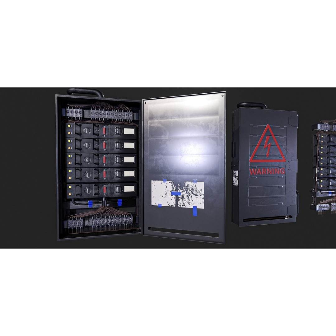 Electric Fuse Box 3D Model – Low Poly PBR Game Asset, FBX - View 12