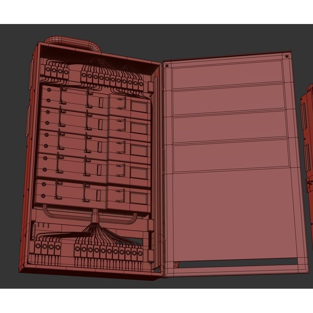 Electric Fuse Box 3D Model – Low Poly PBR Game Asset, FBX - View 16
