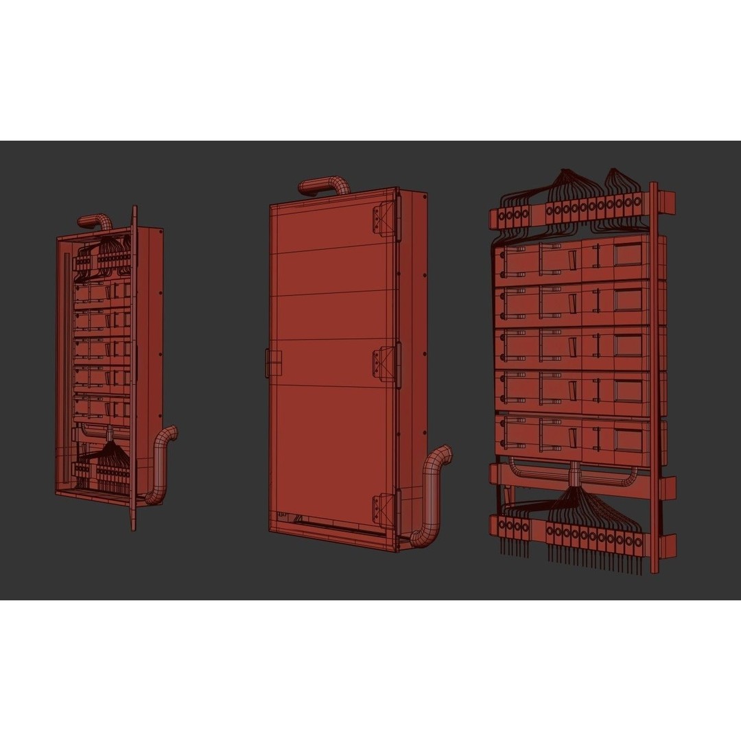 Electric Fuse Box 3D Model – Low Poly PBR Game Asset, FBX - View 18