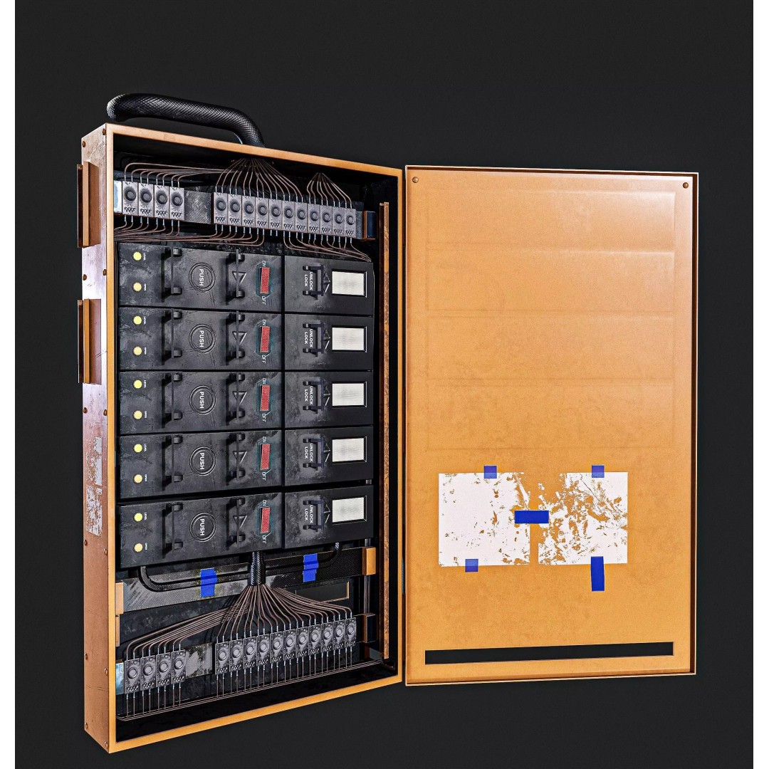 Electric Fuse Box 3D Model – Low Poly PBR Game Asset, FBX - View 2