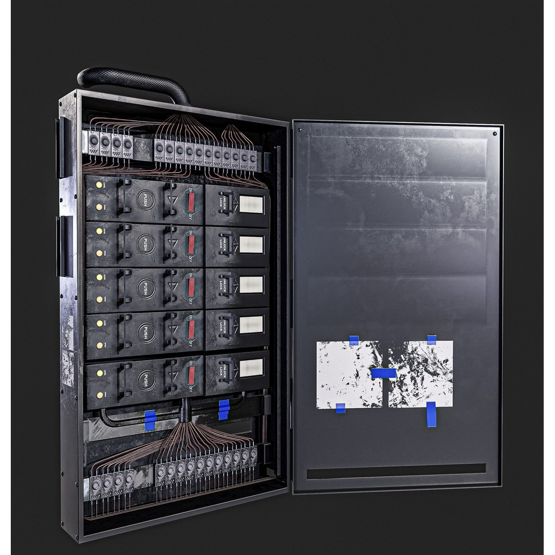 Electric Fuse Box 3D Model – Low Poly PBR Game Asset, FBX - View 5