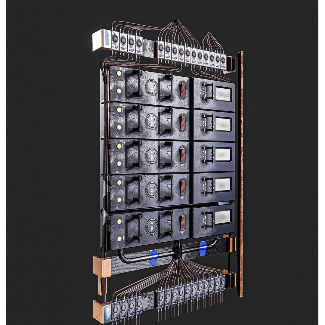 Electric Fuse Box 3D Model – Low Poly PBR Game Asset, FBX - View 8