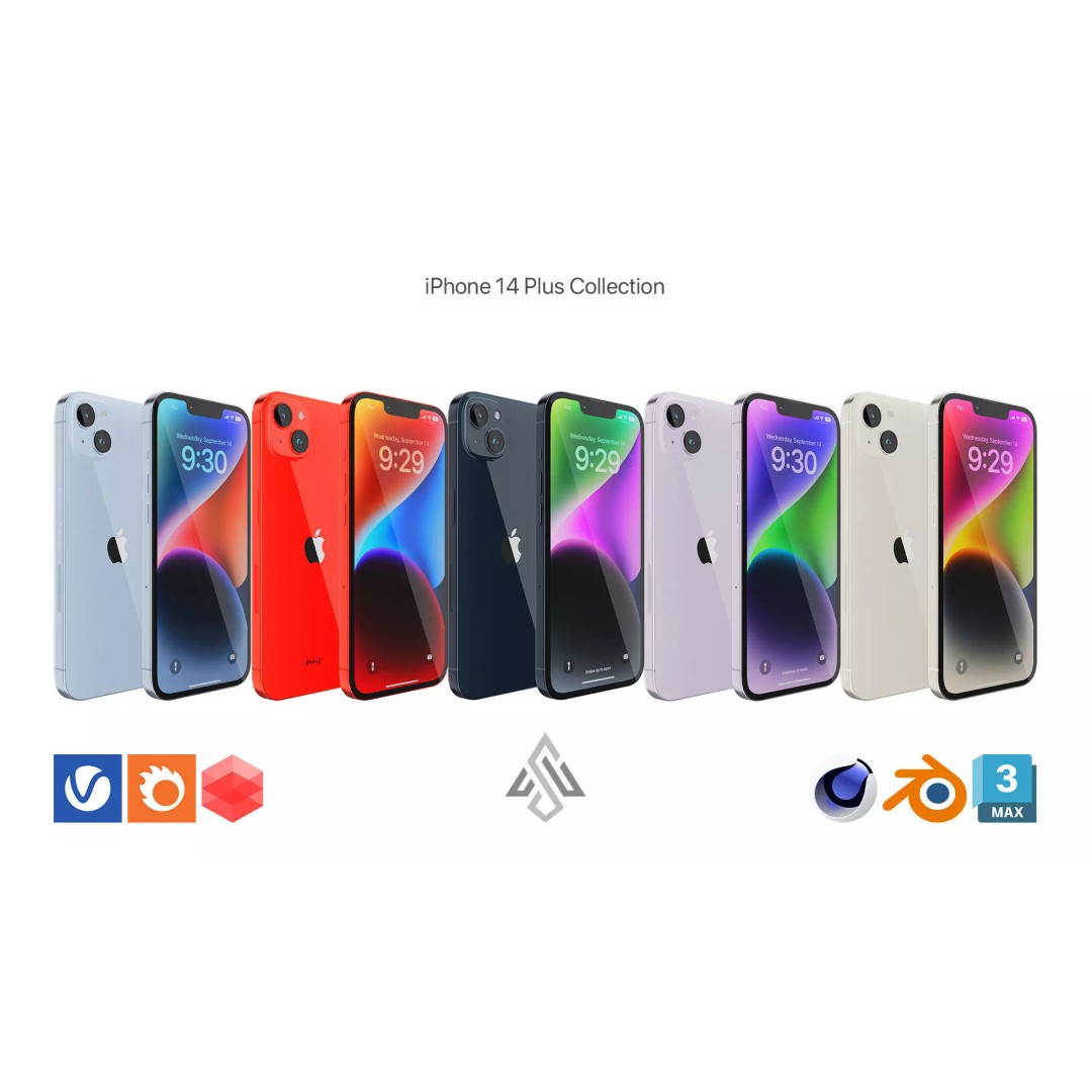Apple iPhone 14 Plus 3D Model – High Detail PBR Collection, FBX, OBJ - View 2