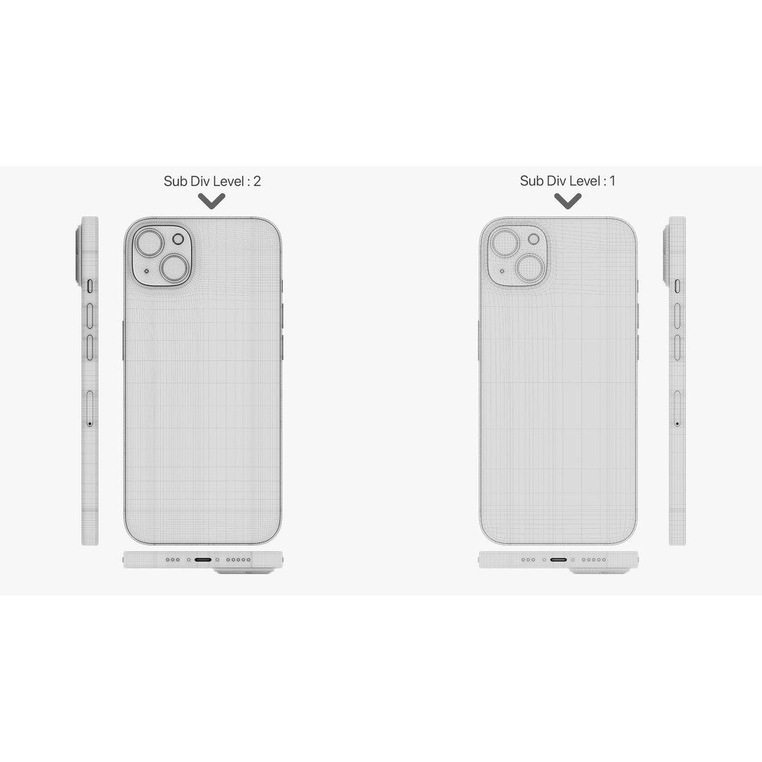 Apple iPhone 14 Plus 3D Model – High Detail PBR Collection, FBX, OBJ - View 34