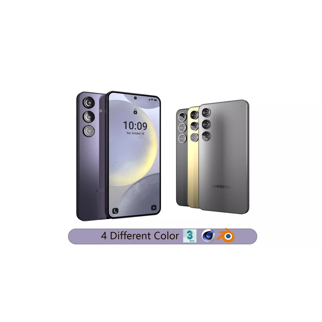 Samsung Galaxy S24 3D Model – Low Poly Game Asset, FBX, PBR Textures - View 2