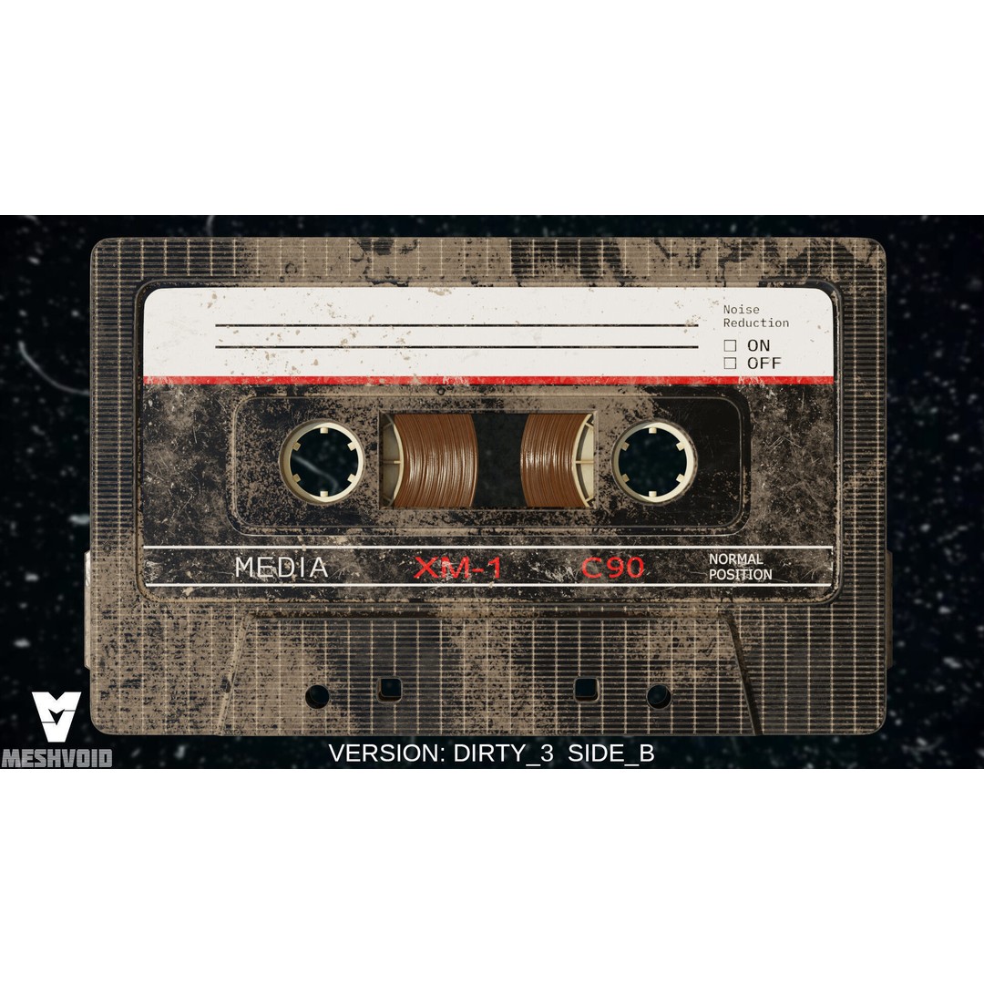 Retro Audiotape 3D Model – Low Poly Game Asset, FBX, OBJ, Blender - View 12