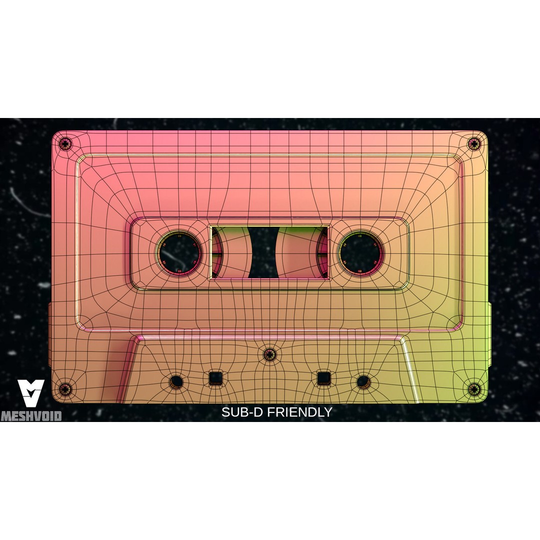Retro Audiotape 3D Model – Low Poly Game Asset, FBX, OBJ, Blender - View 14