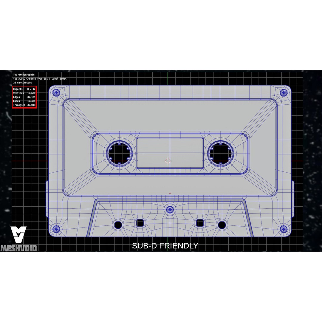 Retro Audiotape 3D Model – Low Poly Game Asset, FBX, OBJ, Blender - View 15