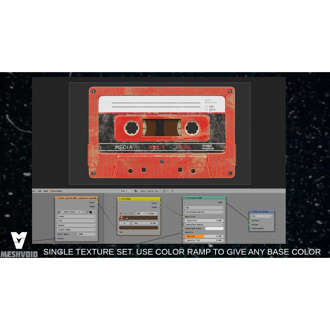 Retro Audiotape 3D Model – Low Poly Game Asset, FBX, OBJ, Blender - View 17